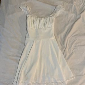 White lace skater dress